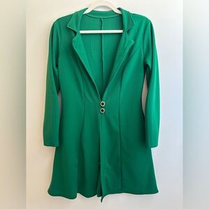 Elegant Green Blazer Coat